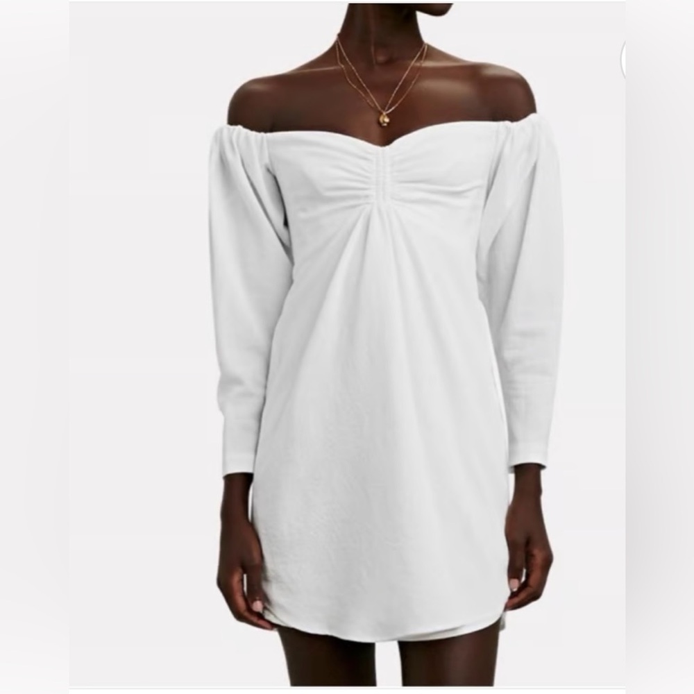 A.L.C. Off-Shoulder White Long Sleeve Dress